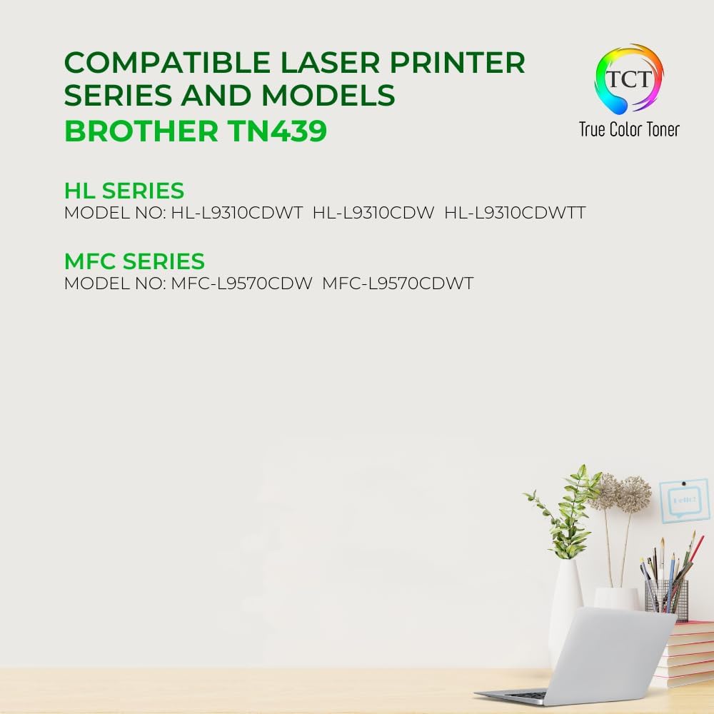 TCT TN439 Color Toner Cartridge 3 Pack - Compatible Replacement for Brother TN439 TN-439 Ultra High Yield Works with Brother HL-L8360CDW L8360CDWT MFC-L8900CDW L9570CDW (Cyan Magenta Yellow)