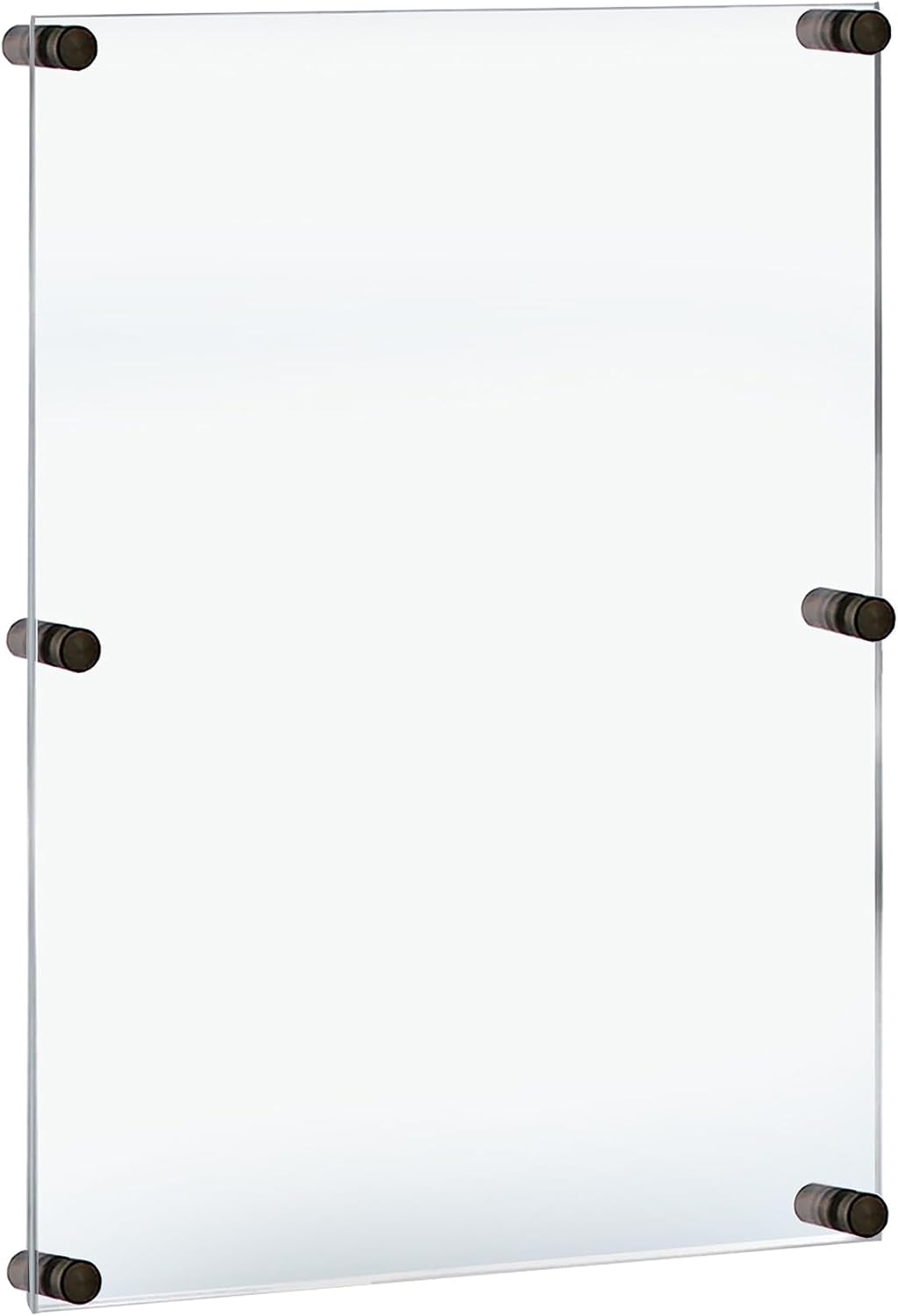 Azar Displays 105536-BLK Acrylic Floating Double Panel Wall Frame,24" x 36" Graphic Size, Overall Frame Size: 28" x 40", Black