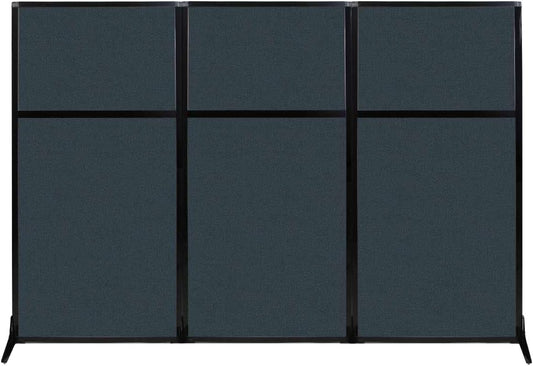 Versare Workstation Partition | Portable Wall Divider | Modern Office Cubicle | Free Standing Privacy Screen | Flexible Work Space | 99" x 70" Blue Spruce Fabric Panels
