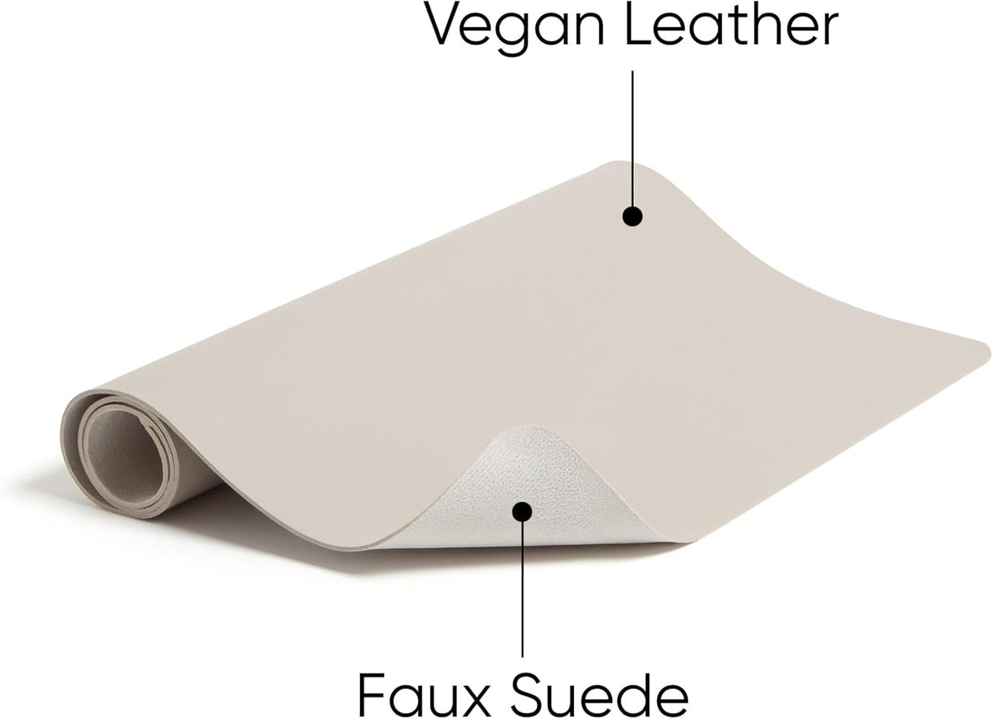 Smead Desk Pad, Vegan Leather Desk Mat with Non-Slip Faux Suede Backing, Perfect Desk Organizer for Office Decor, 36” x 17” Large, Sandstone (64826)