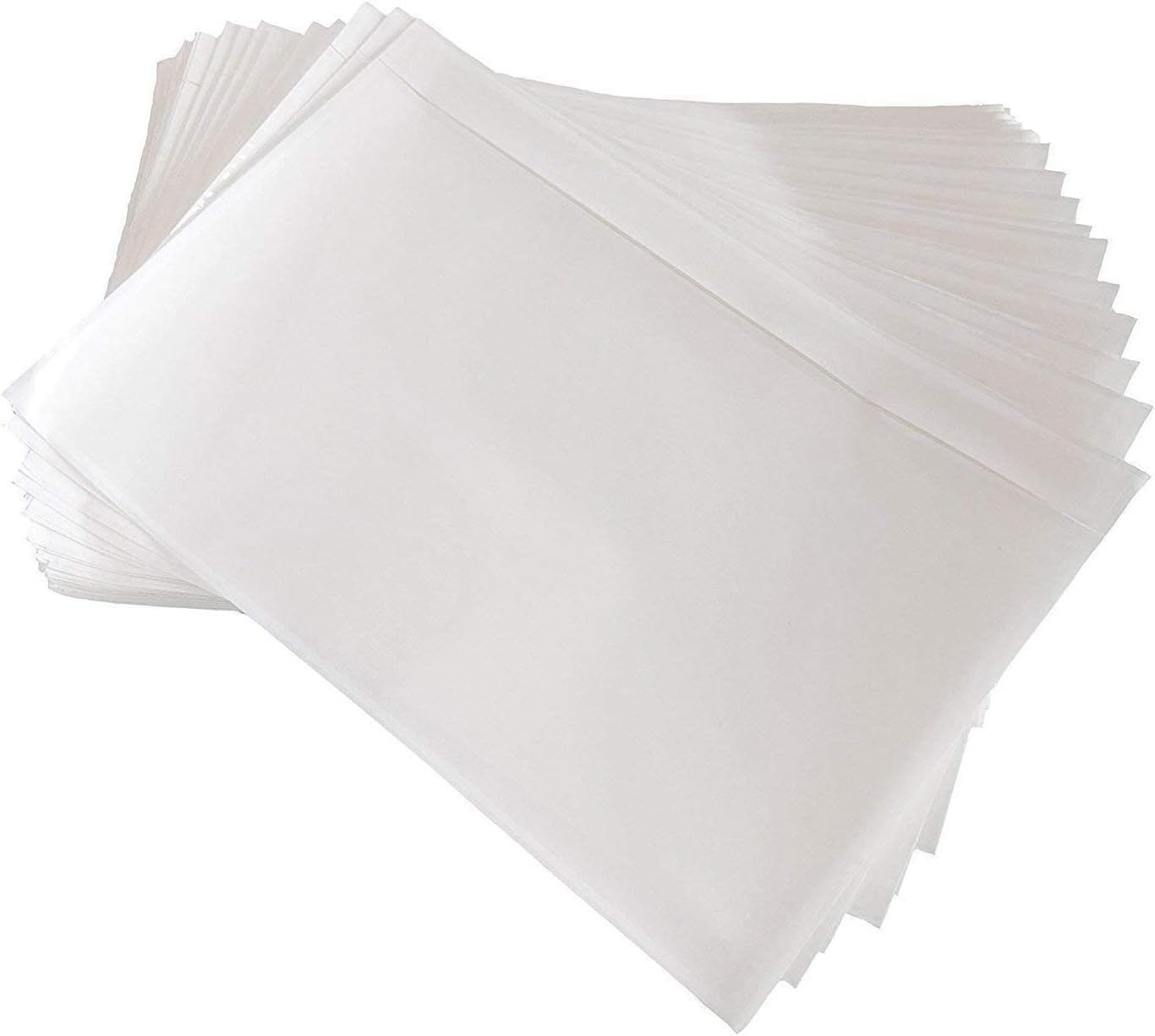 BEUYI Clear 9.5'' x 6.7'' Adhesive Shipping Label Pouches/Sleeves, Plastic Packing Slip Envelope Protector Holder, Easily Fits Half of Letter-Size Paper (60 Pack)