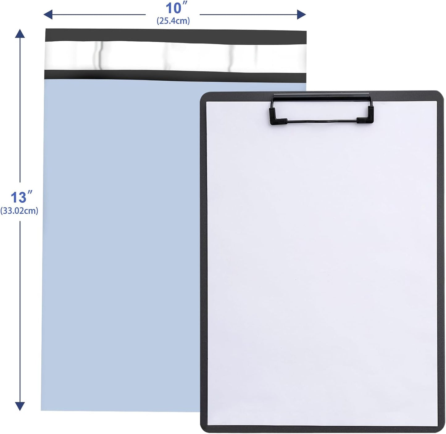 Poly Mailers 10x13 Inch 200 Pcs, Light Blue Shipping Bags, Mailing Envelopes with Self Seal Adhesive Strip, Waterproof and Tear-Proof Poly Bags for Non-Fragile Items