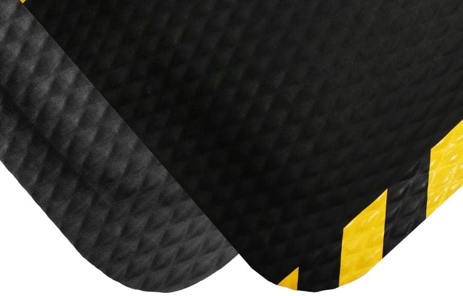 American Floor Mats Hog Heaven Premium 7/8" Black & Black Border 5' x 6' Nitrile Backed Anti-Fatigue Comfort Mat