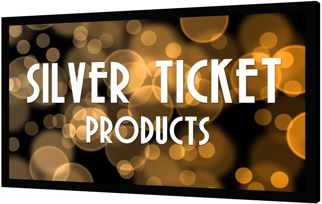 Silver Ticket Products STR Series 6 Piece Home Theater Fixed Frame 4K / 8K Ultra HD, HDTV, HDR & Active 3D Movie Projection Screen, 16:9 Format, 106" Diagonal, Silver Material STR-169106-S