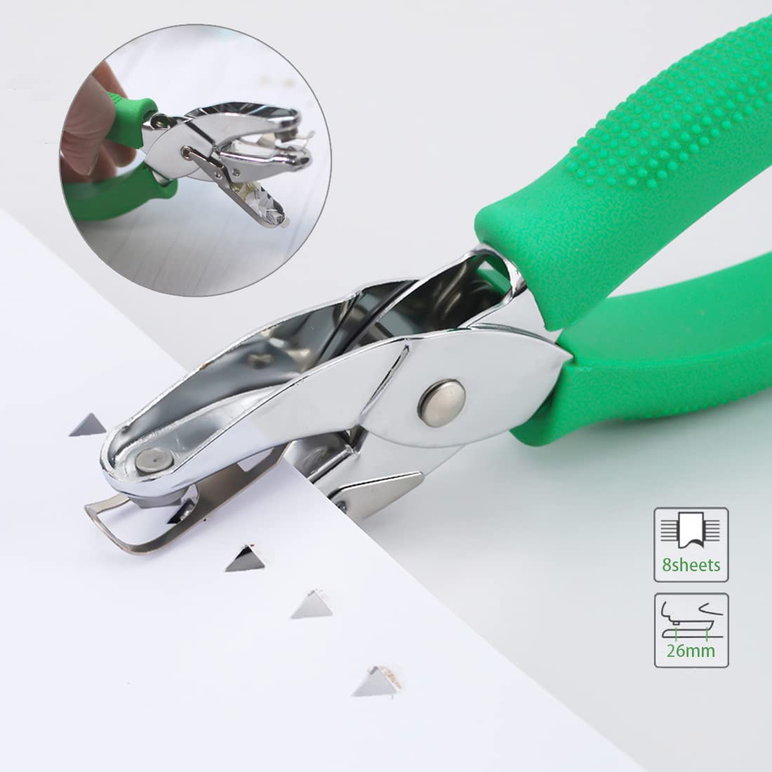 1/4 Inch Triangle Hole Punch for Handmade DIY Craft Paper, Perfect for Home, Office, Back to School Supplies