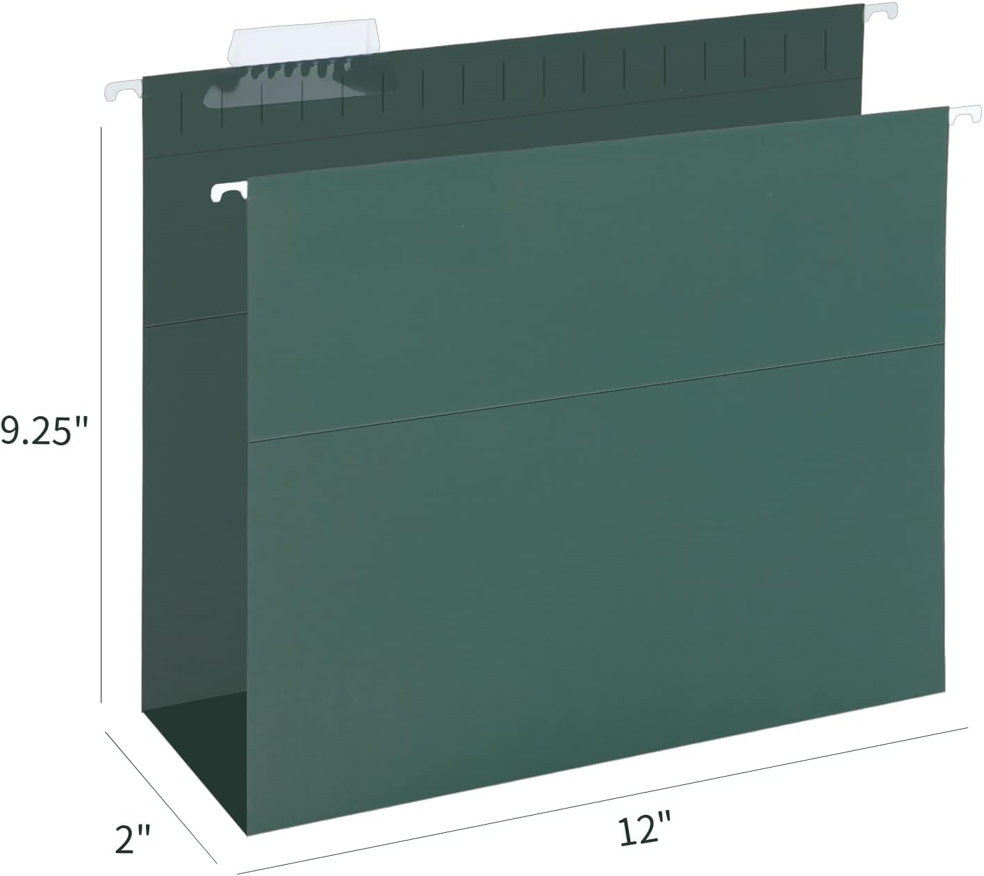 HERKKA Extra Capacity Hanging File Folders, 60 Pack Reinforced Letter Size Hanging Folders with Heavy Duty 2 Inch Expansion, Designed for Bulky Files, Medical Charts, Green