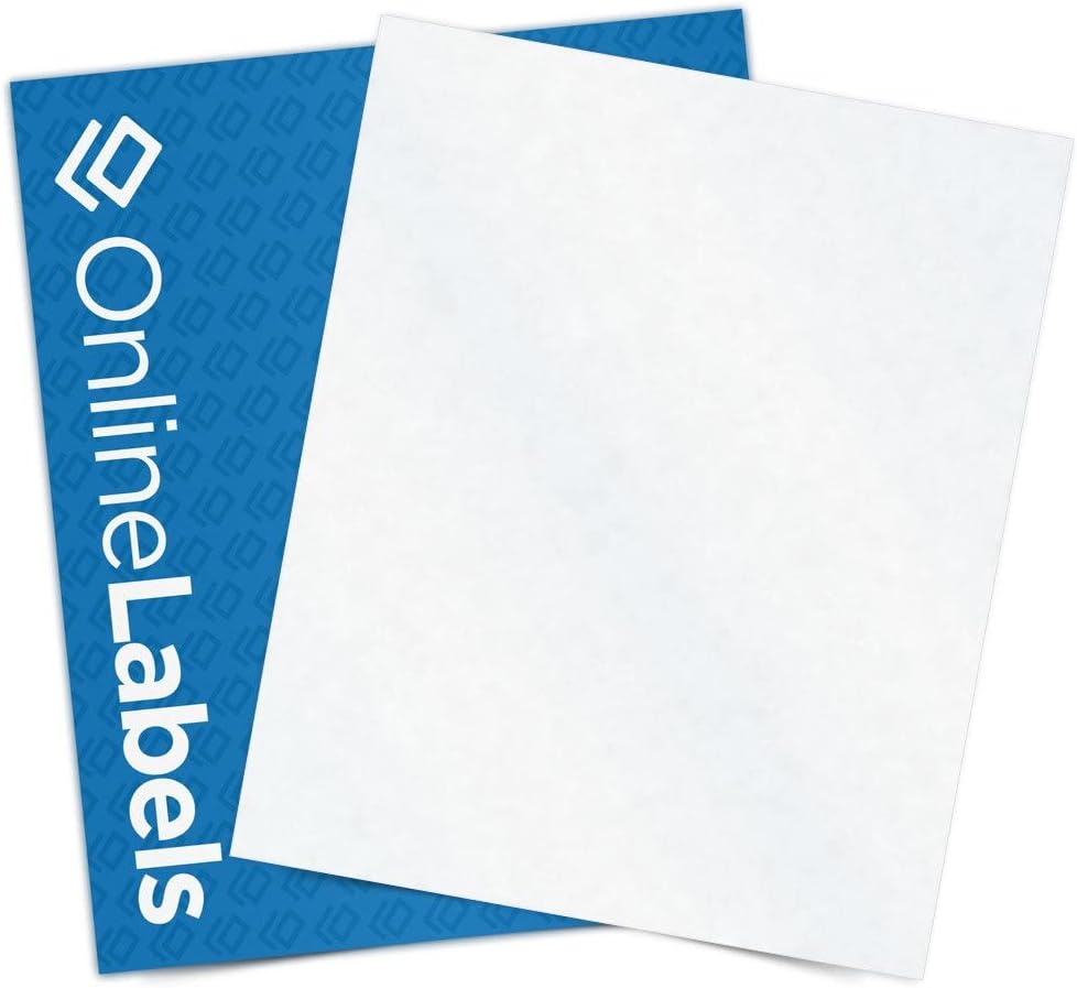 8.5 x 11 Clear Frosted Matte Sticker Paper (Inkjet Printers Only) - 10 Sheets - Full Sheet Labels - OnlineLabels