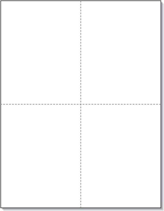 NextDayLabels - 8-1/2" x 11" Laser/Inkjet Postcards 4 Per Page, (4-1/4" x 5-1/2" Each Card | White, 4000 Cards)