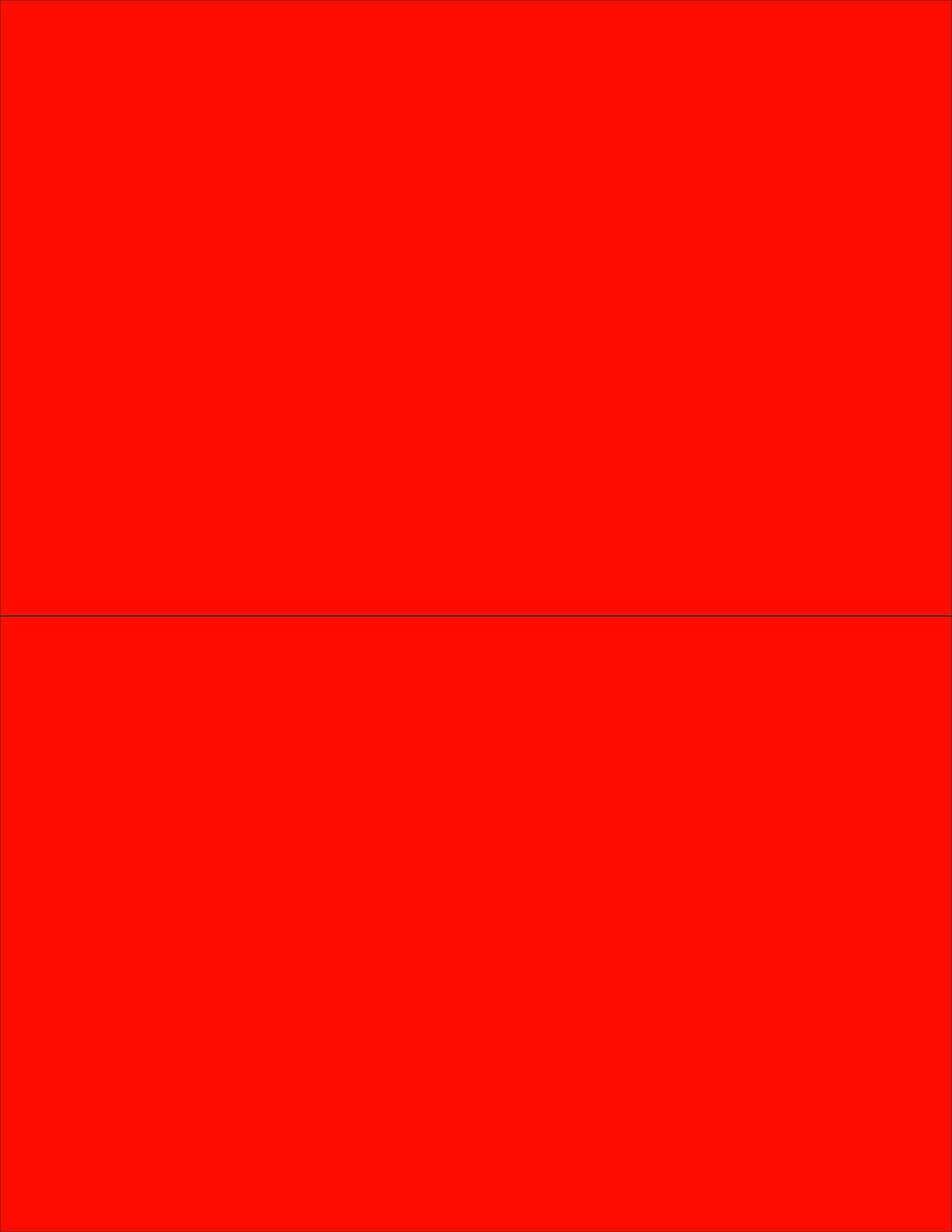 NextDayLabels - 8-1/2 x 11 Neon Color High Light Fluorescent Labels for Laser & Inkjet Printer (RED Fluorescent, 8-1/2" x 5-1/2" - 2 Per Page | 200 Labels)