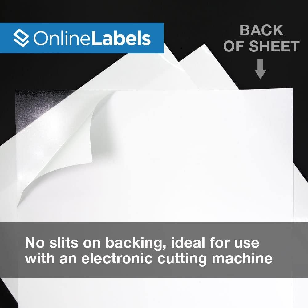 8.5 x 11 Crystal Clear Gloss Sticker Paper (Inkjet Printers Only) - 10 Sheets - Full Sheet Labels - OnlineLabels