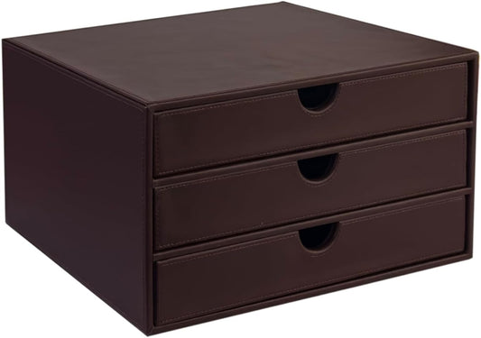 UnionBasic Document Organizer, 3-Drawer File Cabinet Document Storage Box, Office Desktop Filing Organizer, Port Royale