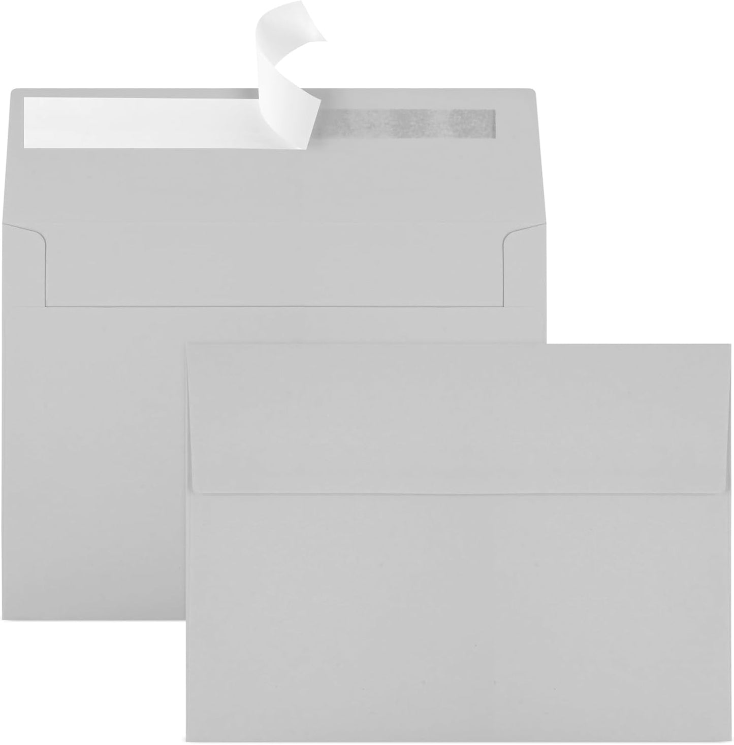50 Packs 5x7 Dark Gray Envelope, Gray Envelopes 5x7, Dark Gray Invitation Envelope, Envelopes Self Seal for Weddings, Invitations, Photos, Greeting Cards, Mailing (Light grey)