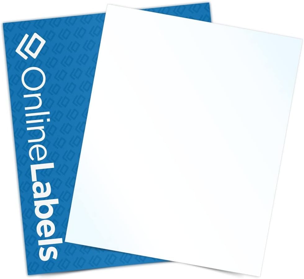 8.5 x 11 Waterproof Crystal Clear Gloss Sticker Paper (Laser Printers Only) - 500 Sheets - Full Sheet Labels - OnlineLabels