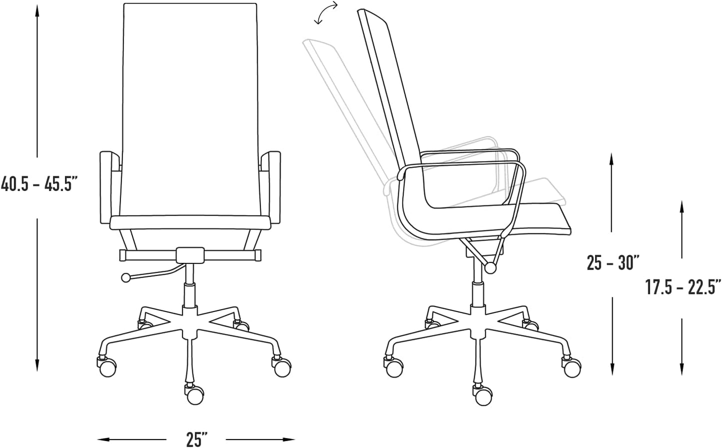 Laura Davidson Furniture SOHO II Tall Back Ribbed Management Chair (White)