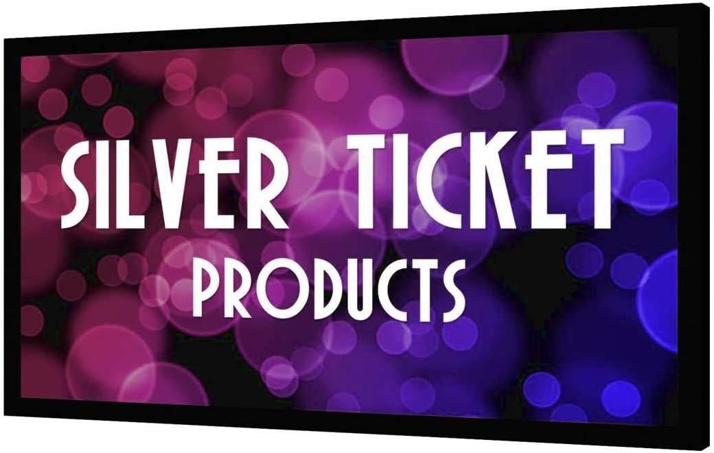 Silver Ticket Products STR Series 6 Piece Home Theater Fixed Frame 4K / 8K Ultra HD, HDTV, HDR & Active 3D Movie Projection Screen, 16:9 Format, 135" Diagonal, High Contrast Material STR-169135-HC