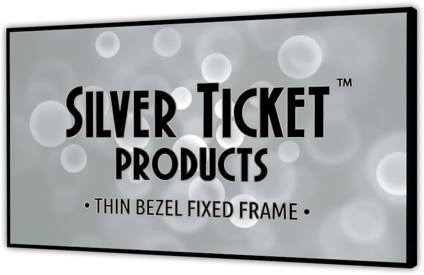 Silver Ticket Products S7 Series 6 Piece Thin Bezel Home Theater Fixed Frame 4K/8K Ultra HD, HDTV, HDR & Active 3D Projection Screen, 16:9 Format, 92" Diagonal, UST Eclipse Material