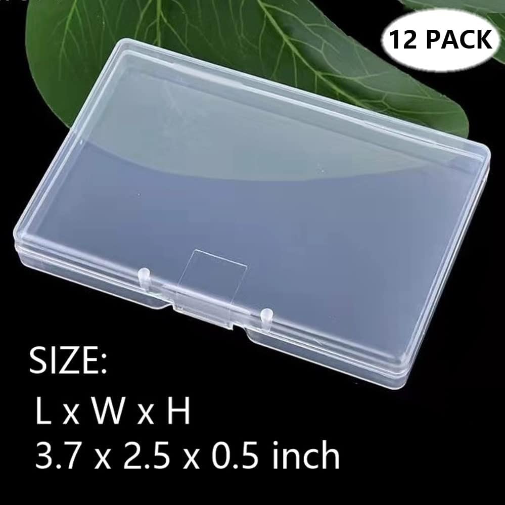 12 Pack Business Card case,Business Card Holder,Credit cards Case,Eyelash Case Holder,Plastic Clear Small storage Case for business cards, credit cards ,eyelash and Gadgets