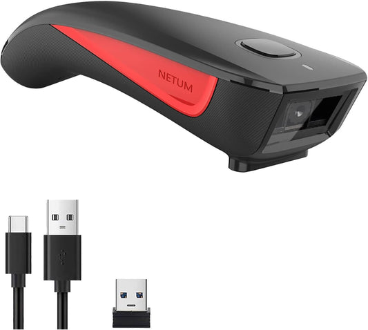 NETUM Bluetooth Mini 2D Barcode Scanner, 3-in-1 Pocket Automatic Wireless QR Bar Code Scanning Work with Windows, Android, iOS, Tablets or Computers - C990