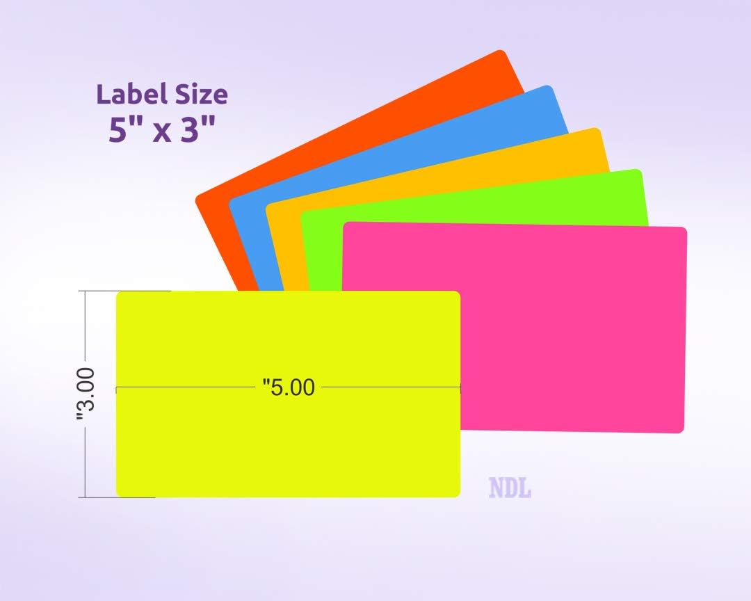 NextDayLabels 500 Rectangle Stickers (3" x 5") - Color Coding Labels Roll - Moving Labels for Boxes, Colored Inventory Stickers for Packing, Organizing, and Storage (Fluorescent Orange)
