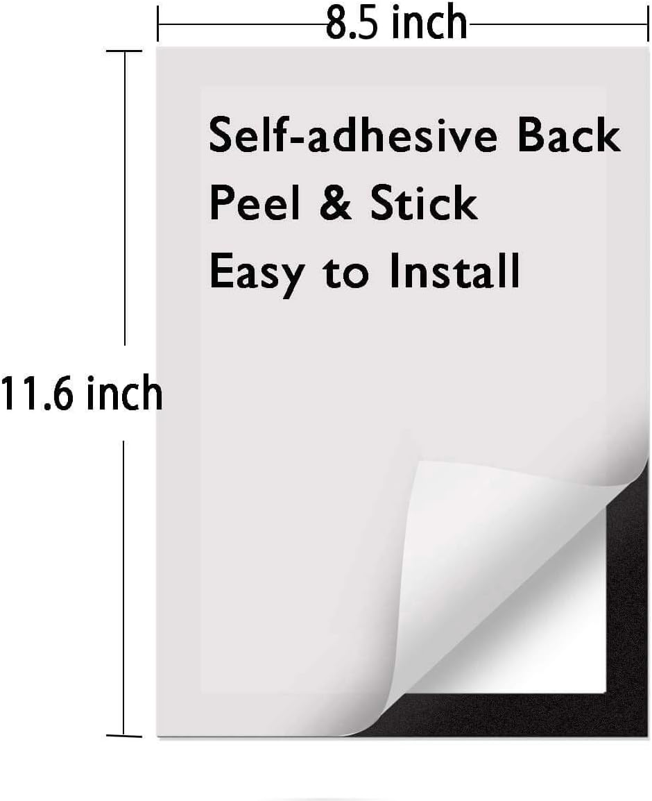 Document Sign Holder Pockets with Adhesive Back, Plastic Poster Picture Notice Display Frame for Window/Door/Wall/Cabinet, 8.5 x 11.6 Inches, Black, 6 Pack
