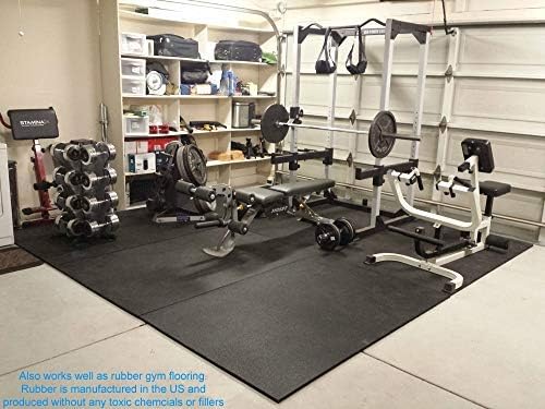 American Floor Mats - Heavy Duty Stall Tiles - Stable/Horse Tiles - Thick, Durable Rubber Flooring Solid Black 10' x 12' Set 3/8" Thick (30 Tiles Total)