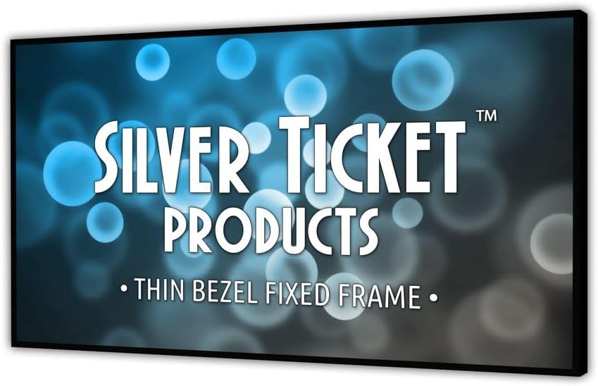 Silver Ticket Products S7 Series 6 Piece Thin Bezel Home Theater Fixed Frame 4K/8K Ultra HD, HDTV, HDR & Active 3D Projection Screen, 16:9 Format, 142" Diagonal, Grey Material S7-169142-G