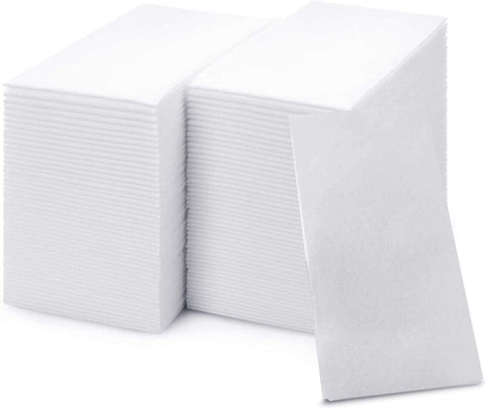 200 Paper Towels Cloth-Like Hand Tissue Paper Napkins, Disposable Hand Towels for Bathroom Guests, Disposable Face Towel for Guest, Washcloths or Dinner Napkin, Made in USA, White