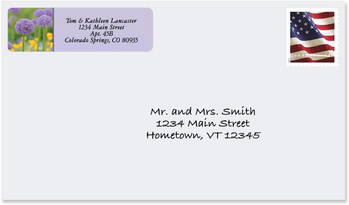 Colorful Images Floral Fantasy Rolled Personalized Return Address Mailing Labels with Dispenser, Customize with Name & Shipping Address, 250 ¾” x 2½” Self Adhesive, Easy Peel Label Roll