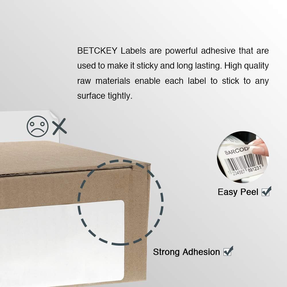 BETCKEY - Compatible DYMO 30324 (2-1/8" x 2-3/4") Multipurpose Labels, Perforated, Compatible with DYMO Labelwriter 450, 4XL, NOT Fit 550 & 5XL [2 Rolls/800 Labels]
