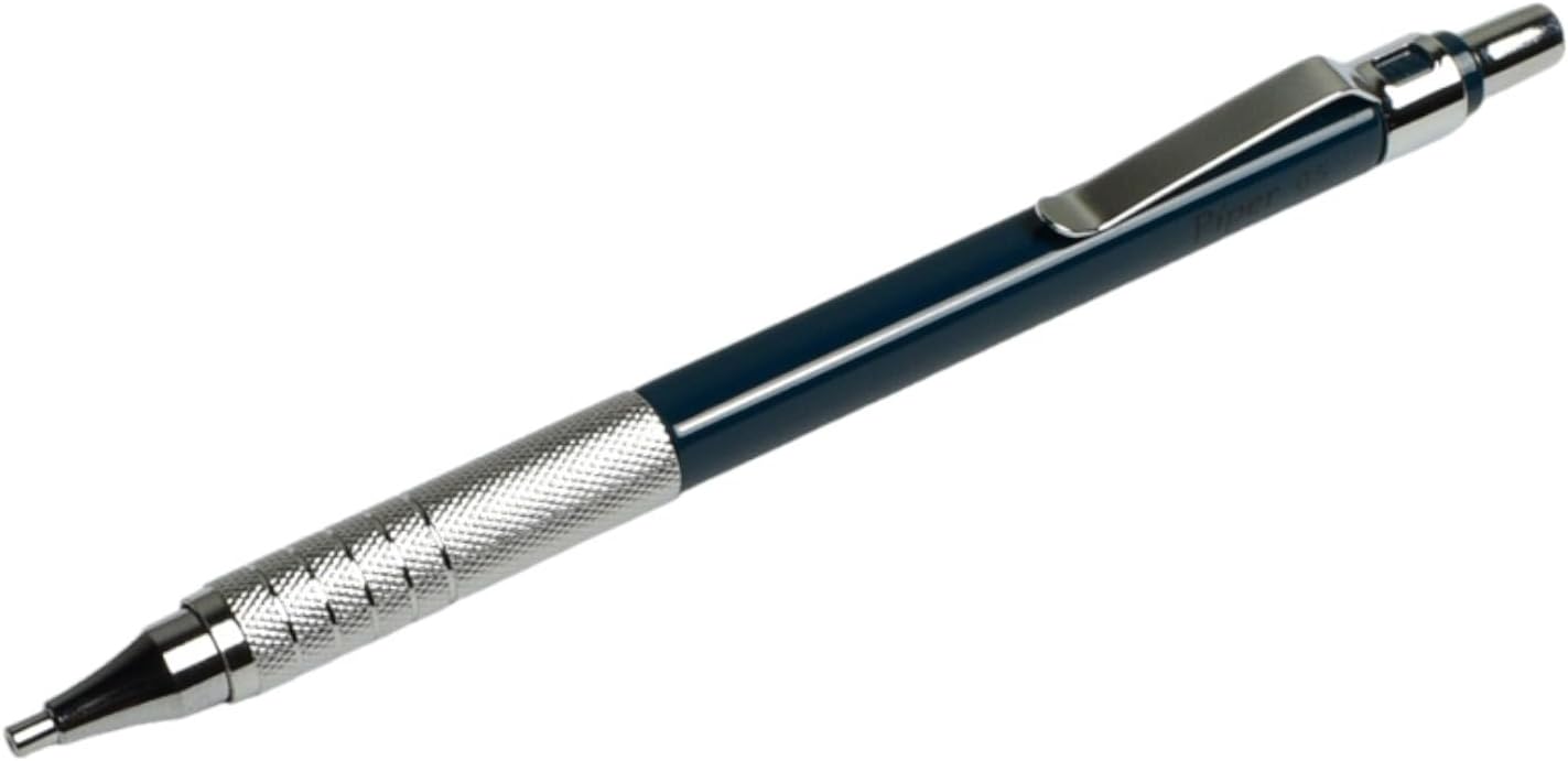 PIPER Quadrata Metal Mechanical Pencil 0.7mm with Erasers and HB #2 Lead Refills for Art, Sketching, Writing, Drafting (BluVerde)