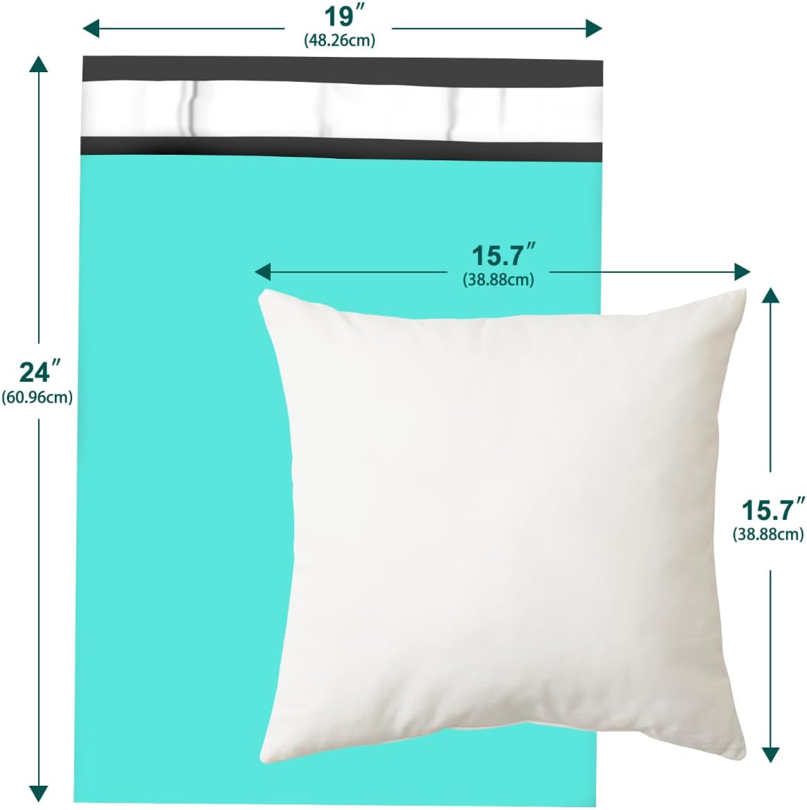 Large Poly Mailers 19x24 Inch 100 Pack, Shipping Bags for Clothing with Self-Sealing Tear-Resistant, Waterproof Poly Bags, Mailing Envelopes for Small Business (Teal)