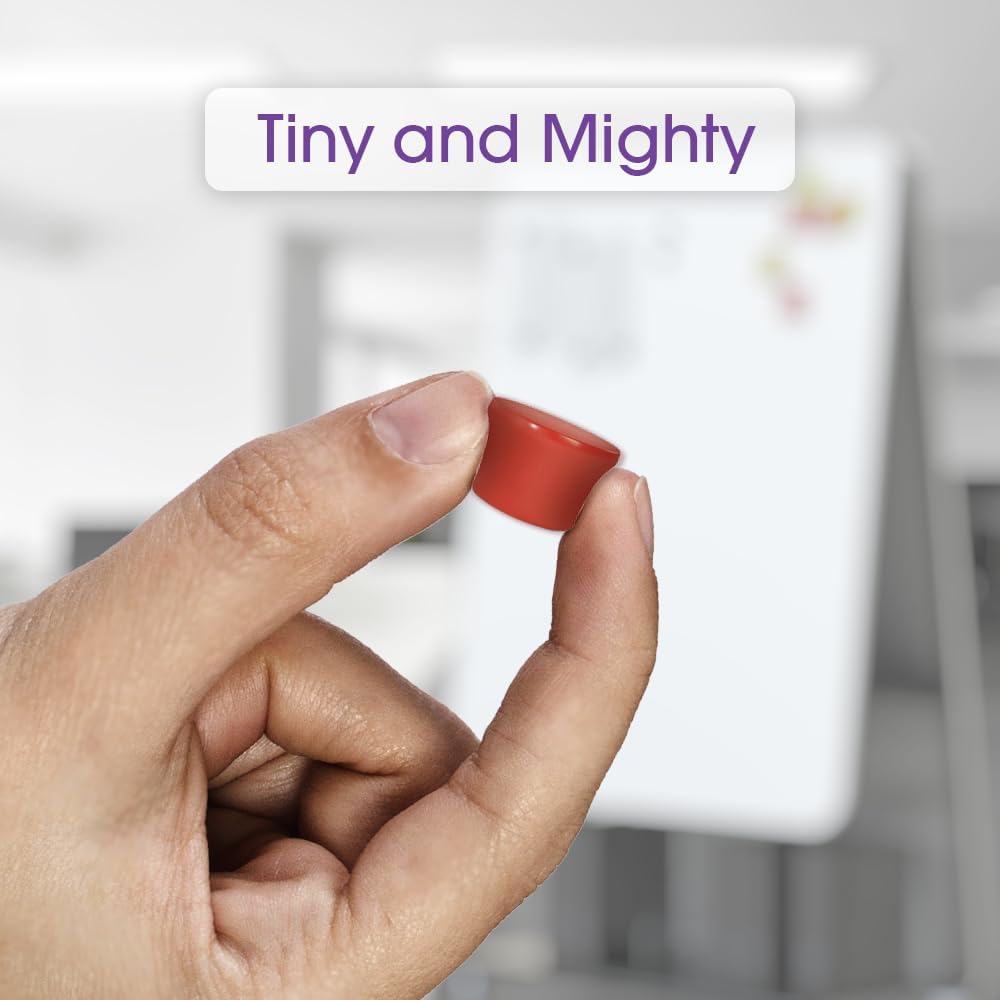 Extra Strong Magnets for Whiteboard, Glassboard and Fridge (Purple, 8 Pack, Small). N54 Neodymium Rare Earth Heavy Duty Magnets for Home and Office Supplies.