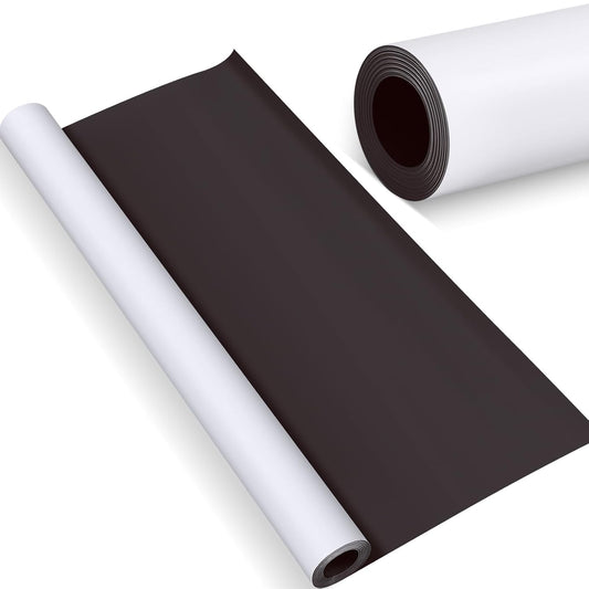 Amylove Blank White Surface Magnet Sheets 36 Inch x 5 Feet, 30 Mil Magnetic Roll Printable Flexible Vinyl Blank Magnetic Sign Sheet Safe for Vehicles DIY Craft Project