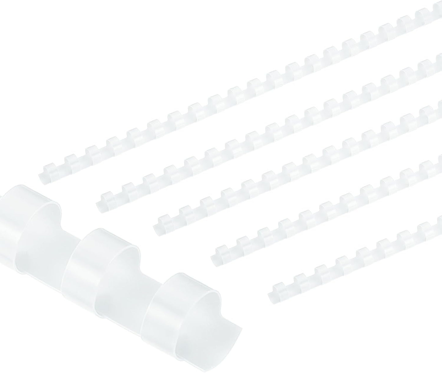 PATIKIL 10mm (3/8") Plastic Binding Combs, 50 Pcs 21 Rings Comb Binding Spines 60 Sheet Capacity Letter Size for Binding Paper Sheets, White
