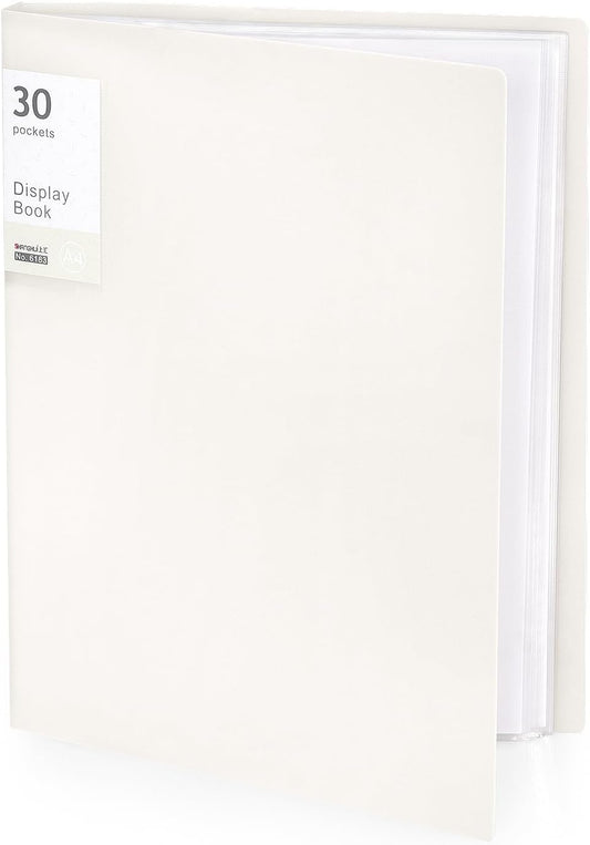 Tamaki Portfolio Binder with Plastic Sleeves, Pocket Portfolio Folder with Clear Sheet Protectors, Display 60 Pages Book, Presentation Book for Artwork, Document Organizer, 1 Pack (White)