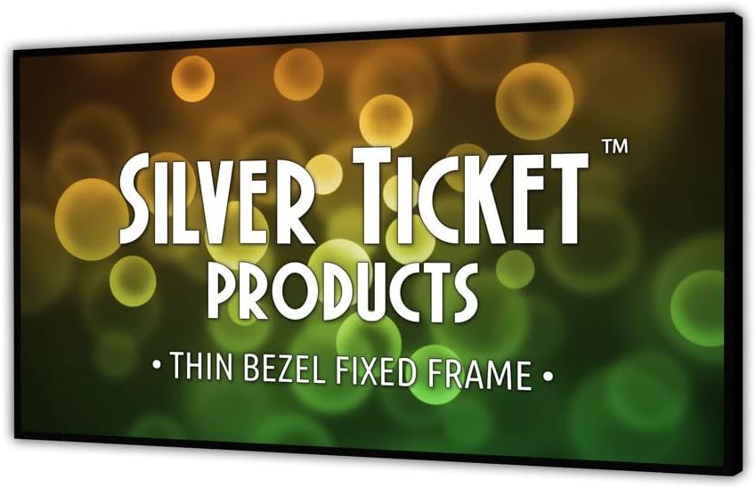 Silver Ticket Products S7 Series 6 Piece Thin Bezel Home Theater Fixed Frame 4K/8K Ultra HD, HDTV, HDR & Active 3D Projection Screen, 16:9 Format, 128" Diagonal, Woven Acoustic Material S7-169128-WAB