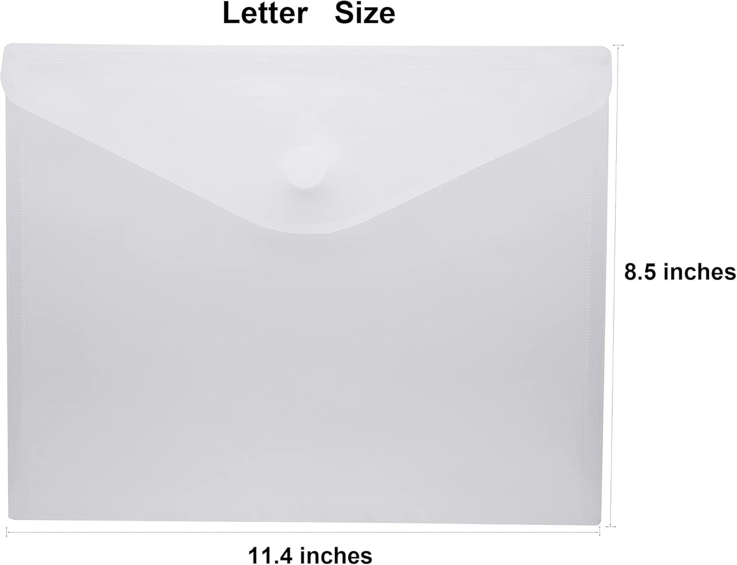 8.5 x 11 Clear Letter Sized Plastic Envelopes Document File Storage Holder 20 Pack Hook Loop Closure