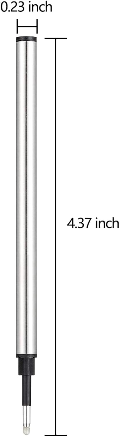 DunBong Rollerball Pen Refills, Roller Ball Fine Point 0.5mm, Red Ink Refill Pack of 5 - Replaceable Ballpoint Pen Refills Medium Point (Black)
