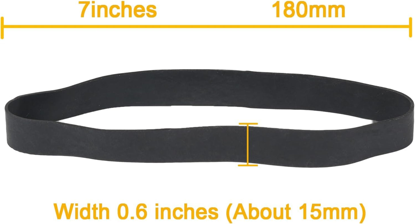 Rubber Bands Size#107 Heavy Duty Big Wide rubber band 30PCS Elastic Bands for Office Supply Trash Can File Folders Litter Box Rubber Bands (Black)