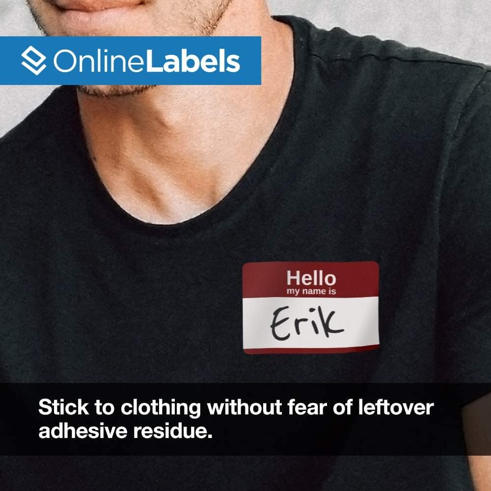 Printable Name Tags - 2-1/3 x 3-3/8 - Pack of 80, 10 Sheets - Inkjet or Laser Printer - Online Labels