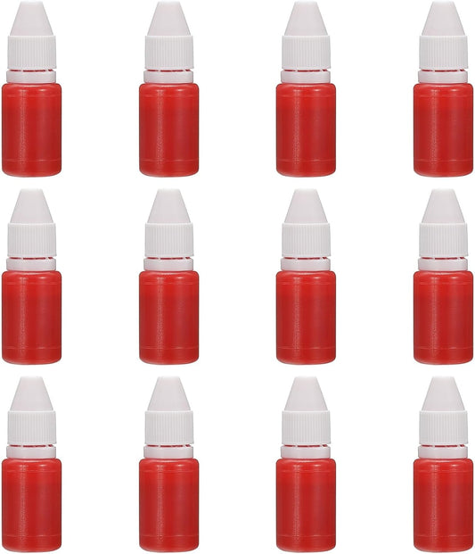 PATIKIL 0.33oz Refill Ink for Stamps and Ink Pads, 12Pcs 10ml Stamp Pad Ink Refill for Office Stamp Self Inking Stamp Date Stamp Scrapbooking, Red