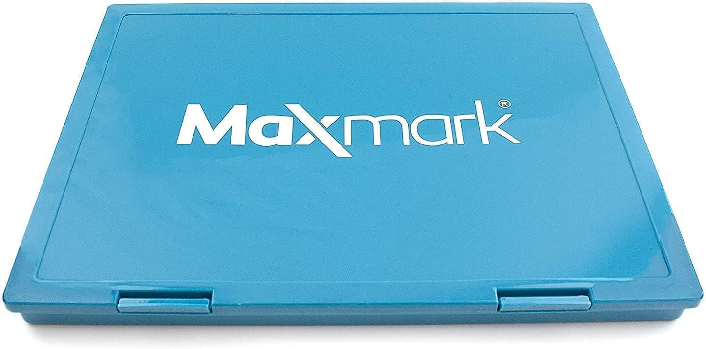 MaxMark Extra Large Light Blue Ink Stamp Pad - 8.25" x 11.5" - Industrial Felt Pad - Light Blue Color