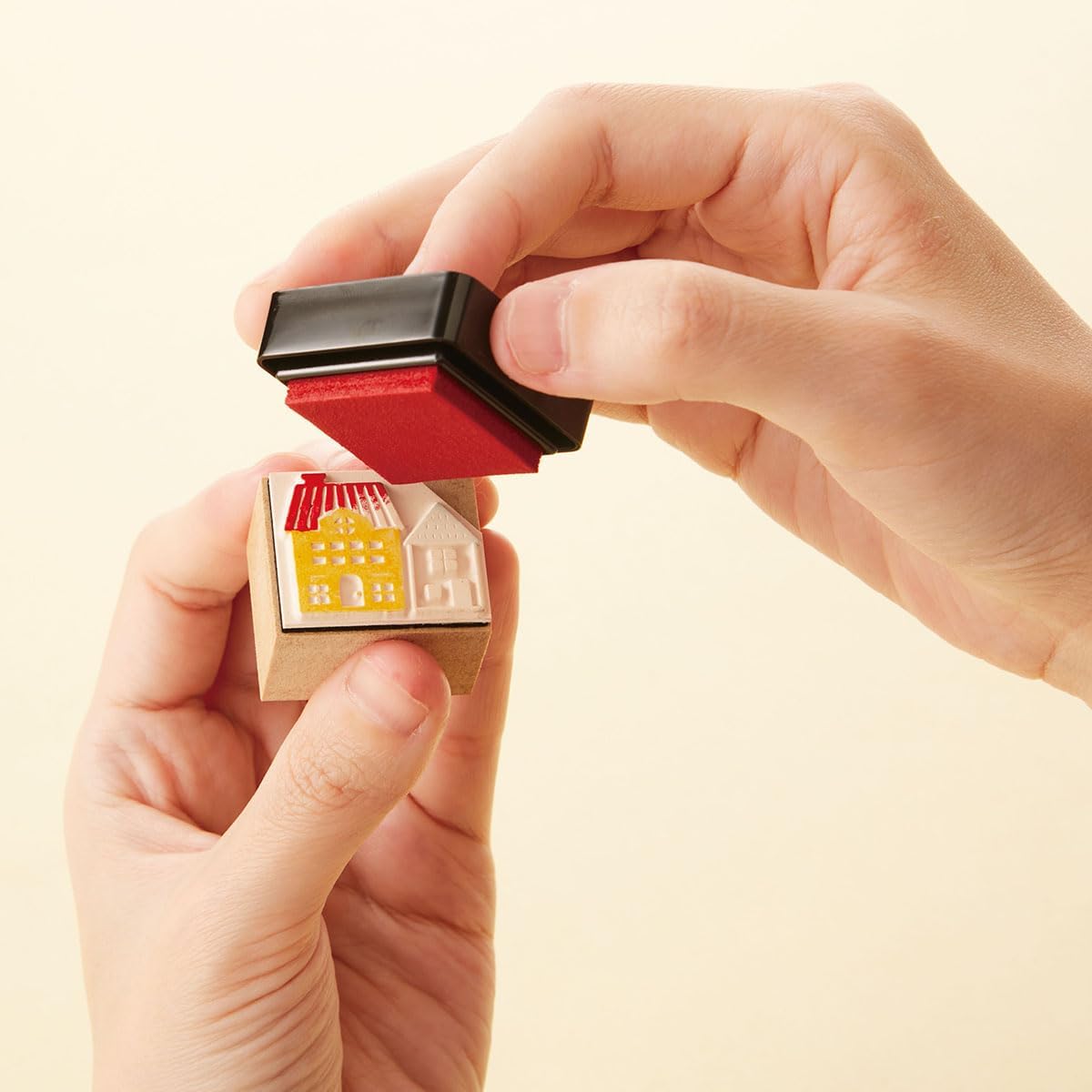 IROMOYO WARABE Stamp PAD, Small Traditional Japanese Ink Colour, Oil-Based Ink pad - Yellow