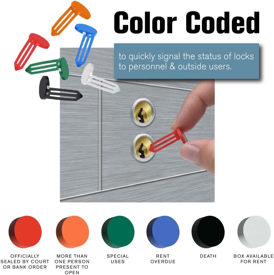BankSupplies Keyhole Signals - Red Officially Sealed by Court or Bank Order Signal - Box of 25 - Non-Chip - Reusable & Long-Lasting - At-a-Glance Organization - Color Coded Plugs