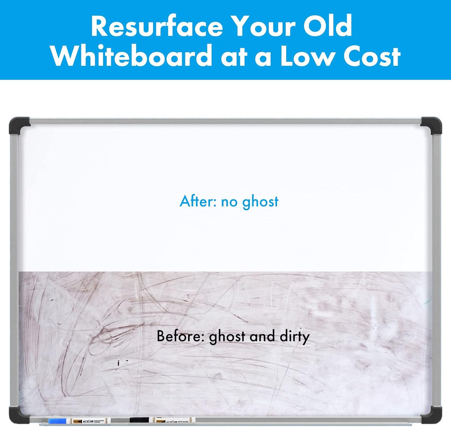 HAMIGAR Magnetic Whiteboard Contact Paper 36" x 79" Dry Erase White Board Sticker for Wall Stick on White Board Peel and Stick Wallpaper Adhesive Poster with Marker, Magnetic Eraser and Magnets