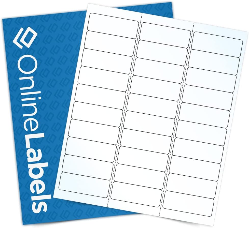 2.625" x 1" Waterproof Clear Gloss Address Labels - Pack of 3,000 Transparent Labels, 100 Sheets - Compatible with Laser Printers, OL875CL, OnlineLabels
