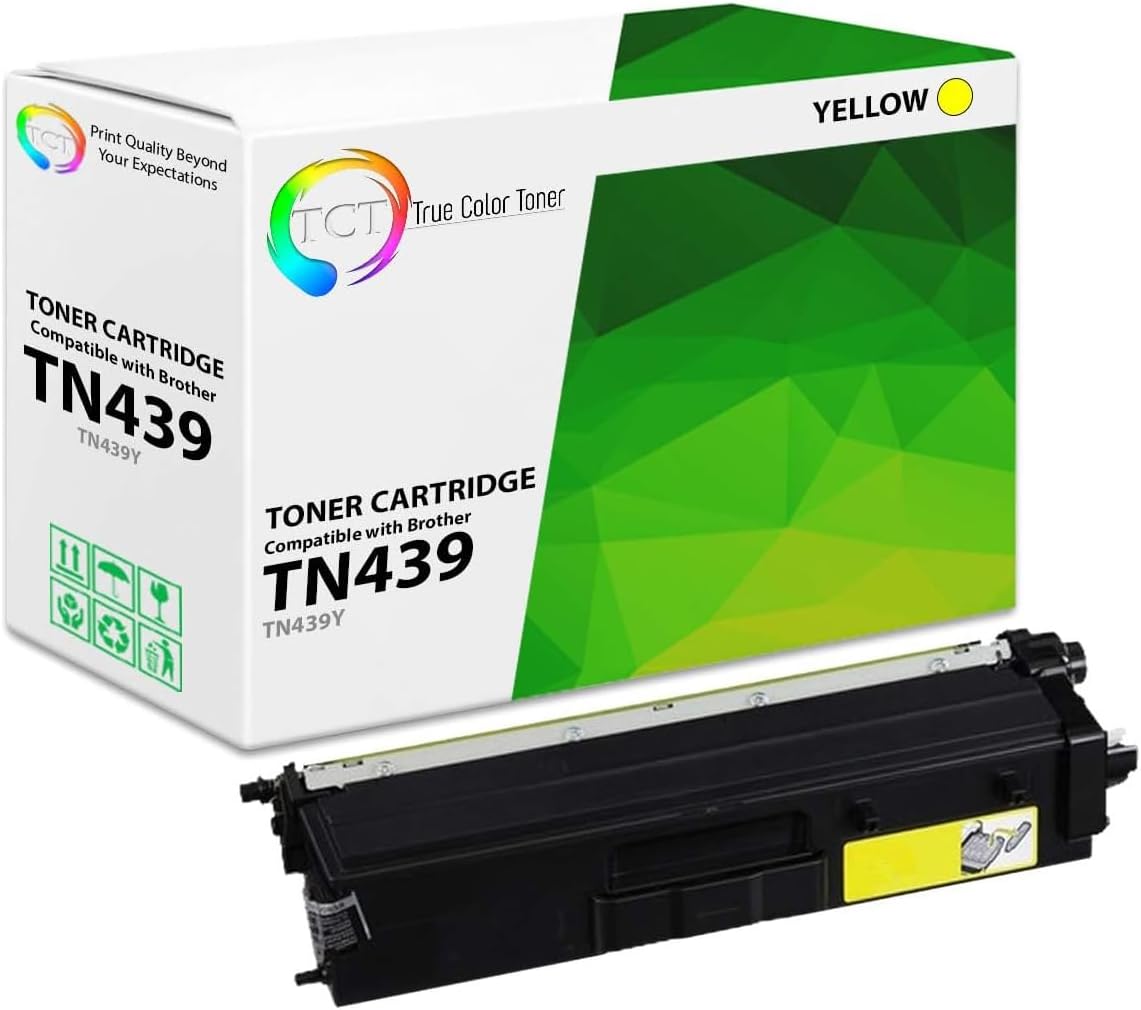 TCT TN439 Yellow Toner Cartridge - Compatible Replacement for Brother TN439 TN-439 TN439Y Yellow Works with Brother HL-L8360CDW L8360CDWT MFC-L8900CDW L9570CDW Printers (9,000 Pages)