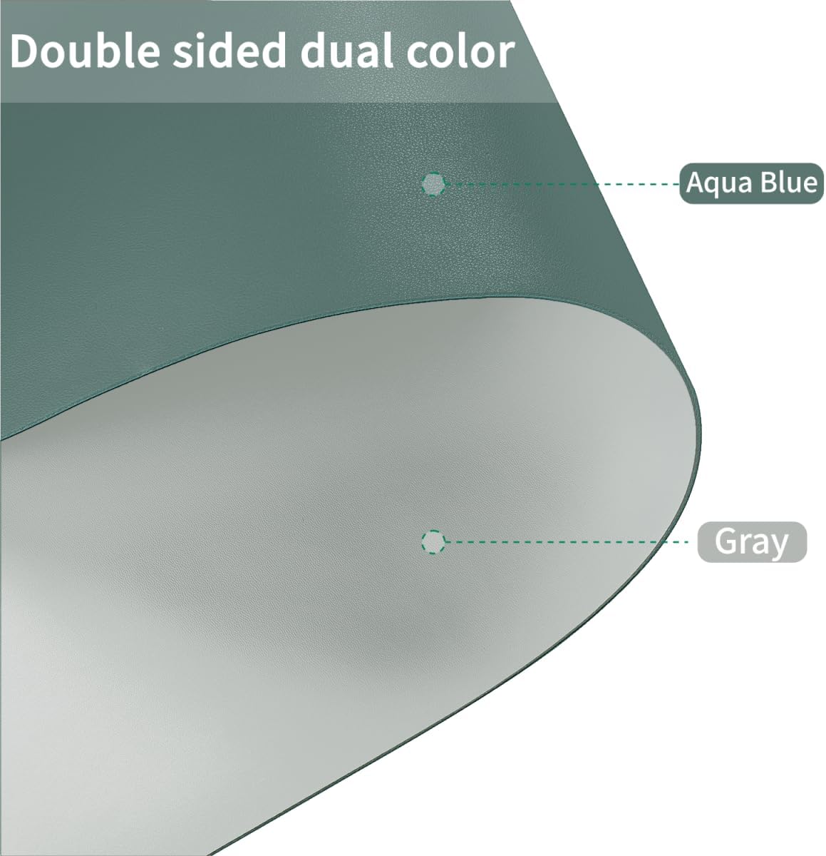 Night Stand Cover for Top - Small Table Cover Used for Bedside Table Waterproof and Easy to Clean Good Flatness Nightstand Protector Top (Aqua Blue+Gray 15.75x23.6)