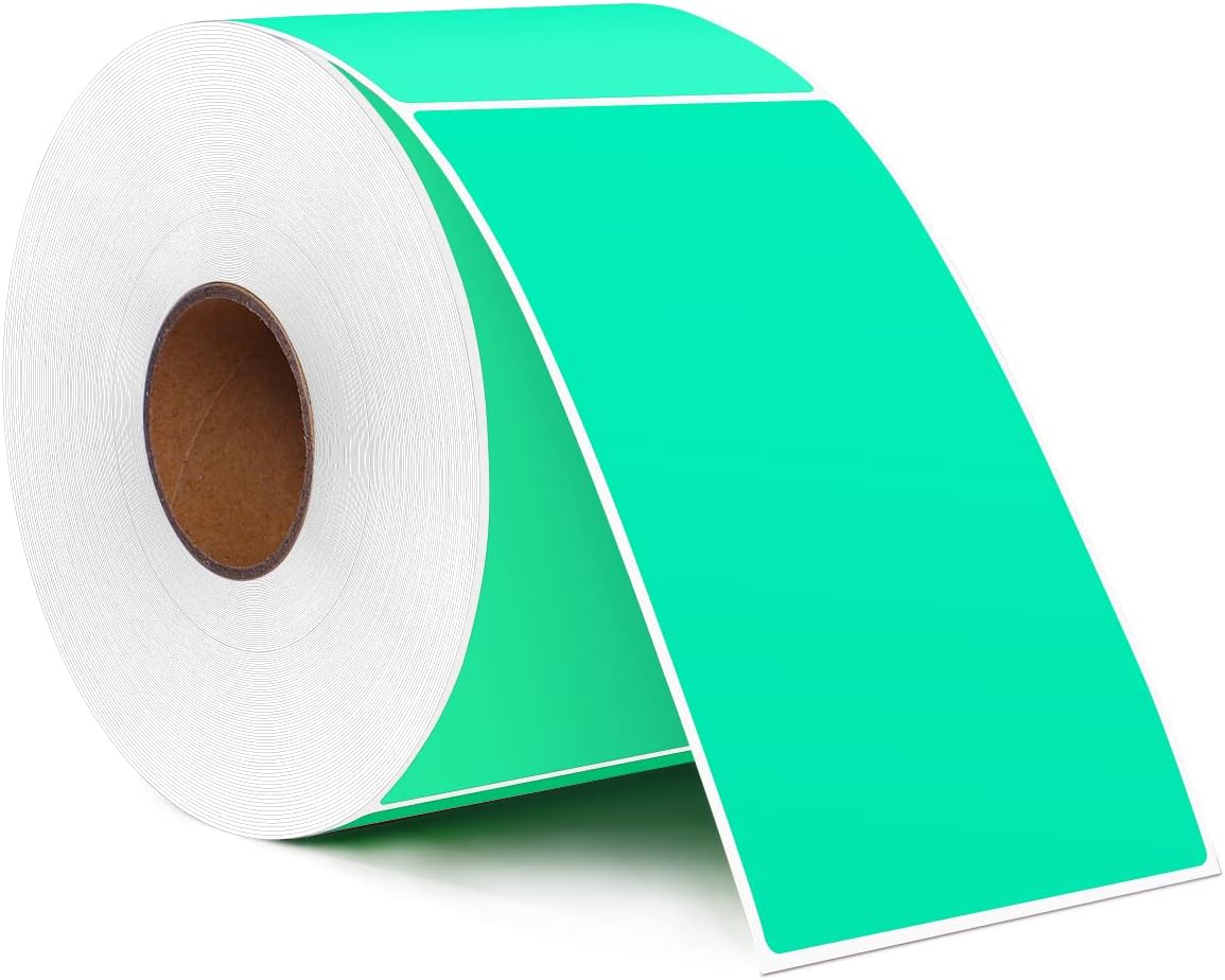 PARLAIM 5" x 3" Rectangle Color Coding Labels,500 per Inventory Labels Color Code Stickers Dispenser Box,Aqua Sticker Labels for Inventory &Family School Storage Bins Label (Aqua)