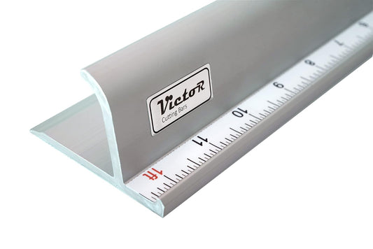 Victor 12-Inch Professional Aluminum Safety Ruler with Finger Guard Edge and Non-Slip Base - Ideal for Precision Cutting and Craft Projects - Durable Cutting Ruler for Safe Use